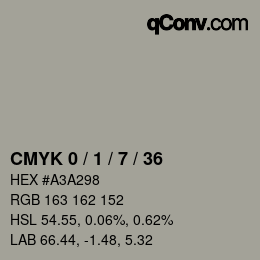 颜色代码: CMYK 0 / 1 / 7 / 36 | qconv.com