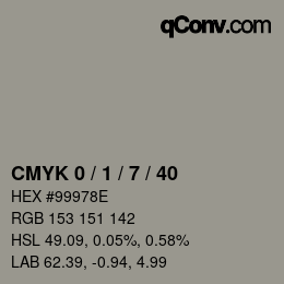 颜色代码: CMYK 0 / 1 / 7 / 40 | qconv.com