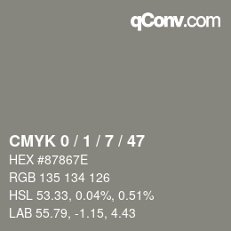 Color code: CMYK 0 / 1 / 7 / 47 | qconv.com