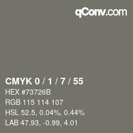 Color code: CMYK 0 / 1 / 7 / 55 | qconv.com