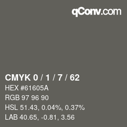 Color code: CMYK 0 / 1 / 7 / 62 | qconv.com