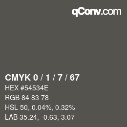 Color code: CMYK 0 / 1 / 7 / 67 | qconv.com