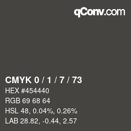 颜色代码: CMYK 0 / 1 / 7 / 73 | qconv.com