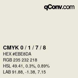 Farbcode: CMYK 0 / 1 / 7 / 8 | qconv.com