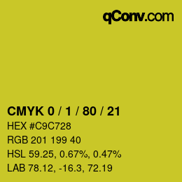 Color code: CMYK 0 / 1 / 80 / 21 | qconv.com
