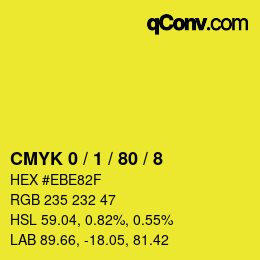 Farbcode: CMYK 0 / 1 / 80 / 8 | qconv.com