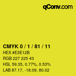 カラーコード: CMYK 0 / 1 / 81 / 11 | qconv.com