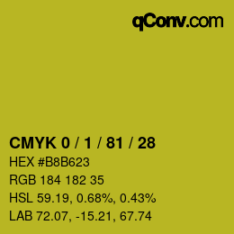 Color code: CMYK 0 / 1 / 81 / 28 | qconv.com