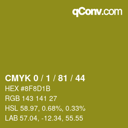 カラーコード: CMYK 0 / 1 / 81 / 44 | qconv.com