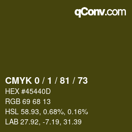 Código de color: CMYK 0 / 1 / 81 / 73 | qconv.com