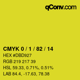 Color code: CMYK 0 / 1 / 82 / 14 | qconv.com