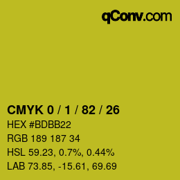 Color code: CMYK 0 / 1 / 82 / 26 | qconv.com