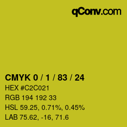 Color code: CMYK 0 / 1 / 83 / 24 | qconv.com
