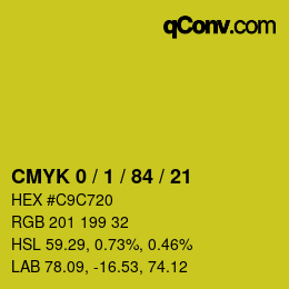 Color code: CMYK 0 / 1 / 84 / 21 | qconv.com