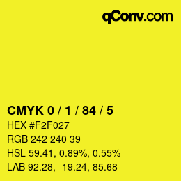 Color code: CMYK 0 / 1 / 84 / 5 | qconv.com
