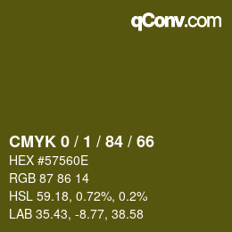 Color code: CMYK 0 / 1 / 84 / 66 | qconv.com