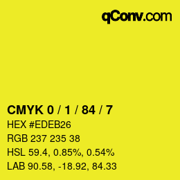 Color code: CMYK 0 / 1 / 84 / 7 | qconv.com