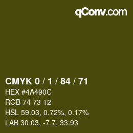Color code: CMYK 0 / 1 / 84 / 71 | qconv.com
