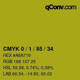 Color code: CMYK 0 / 1 / 85 / 34 | qconv.com