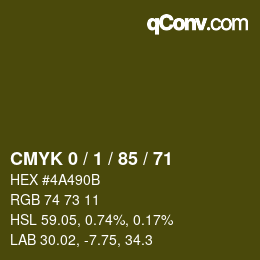 Color code: CMYK 0 / 1 / 85 / 71 | qconv.com