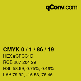 Color code: CMYK 0 / 1 / 86 / 19 | qconv.com