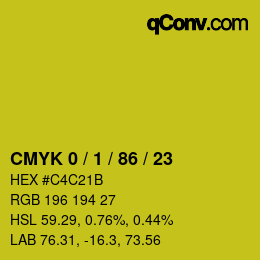 Color code: CMYK 0 / 1 / 86 / 23 | qconv.com