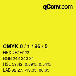 Color code: CMYK 0 / 1 / 86 / 5 | qconv.com