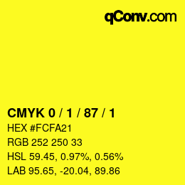 Color code: CMYK 0 / 1 / 87 / 1 | qconv.com