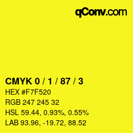 Color code: CMYK 0 / 1 / 87 / 3 | qconv.com