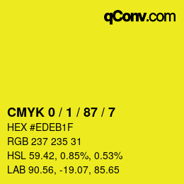 Color code: CMYK 0 / 1 / 87 / 7 | qconv.com