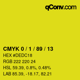 Color code: CMYK 0 / 1 / 89 / 13 | qconv.com