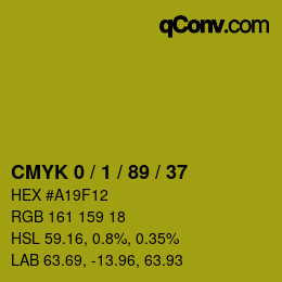 カラーコード: CMYK 0 / 1 / 89 / 37 | qconv.com