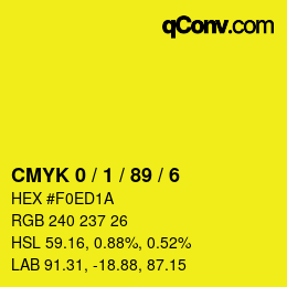 Color code: CMYK 0 / 1 / 89 / 6 | qconv.com