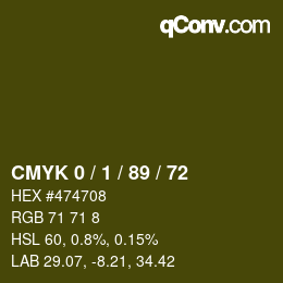 カラーコード: CMYK 0 / 1 / 89 / 72 | qconv.com