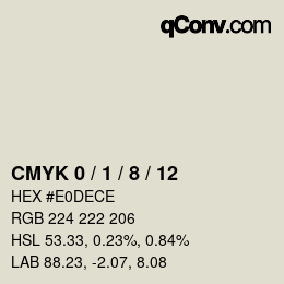 カラーコード: CMYK 0 / 1 / 8 / 12 | qconv.com