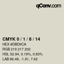 カラーコード: CMYK 0 / 1 / 8 / 14 | qconv.com