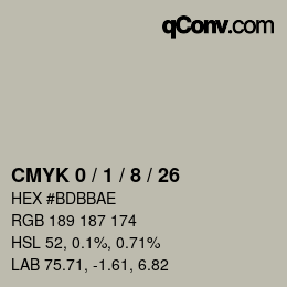 Color code: CMYK 0 / 1 / 8 / 26 | qconv.com