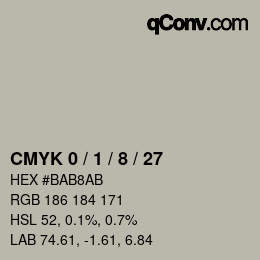 颜色代码: CMYK 0 / 1 / 8 / 27 | qconv.com