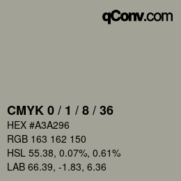 Color code: CMYK 0 / 1 / 8 / 36 | qconv.com