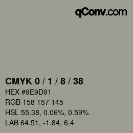 カラーコード: CMYK 0 / 1 / 8 / 38 | qconv.com