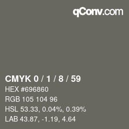 Color code: CMYK 0 / 1 / 8 / 59 | qconv.com