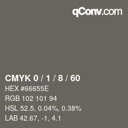 Color code: CMYK 0 / 1 / 8 / 60 | qconv.com