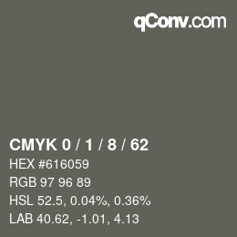 Color code: CMYK 0 / 1 / 8 / 62 | qconv.com