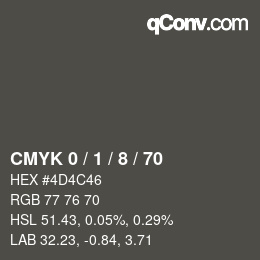 Color code: CMYK 0 / 1 / 8 / 70 | qconv.com