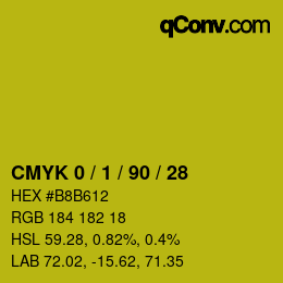 Color code: CMYK 0 / 1 / 90 / 28 | qconv.com