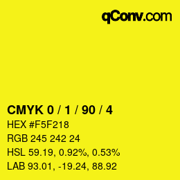 Color code: CMYK 0 / 1 / 90 / 4 | qconv.com
