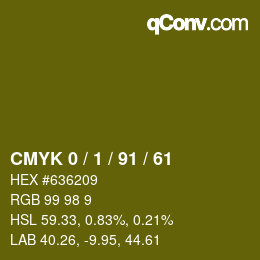 Color code: CMYK 0 / 1 / 91 / 61 | qconv.com