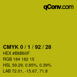 Color code: CMYK 0 / 1 / 92 / 28 | qconv.com