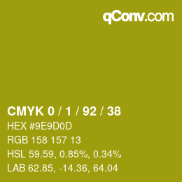 Color code: CMYK 0 / 1 / 92 / 38 | qconv.com
