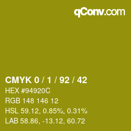 Color code: CMYK 0 / 1 / 92 / 42 | qconv.com